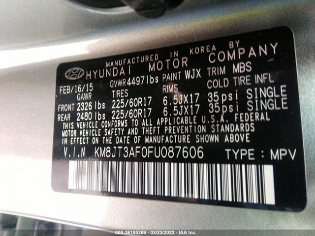 Hyundai TUCSON GLS 2015 KM8JT3AF0FU087606 Image 10