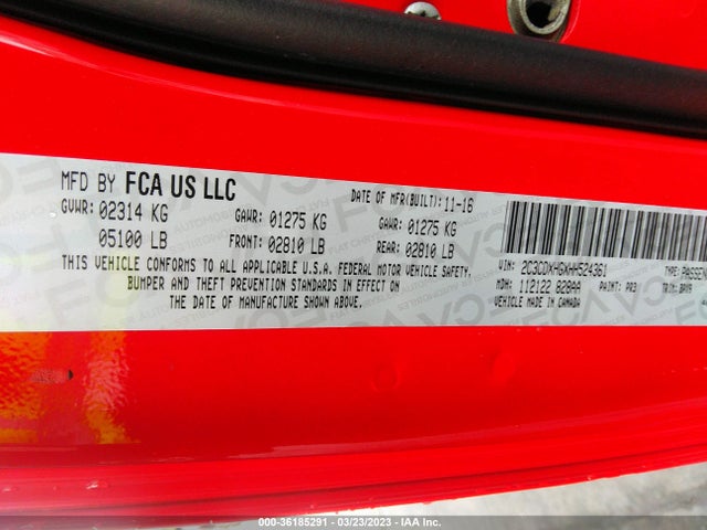 Dodge Charger Sxt 2017 2C3CDXHGXHH524361 Image 9