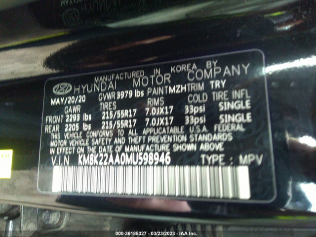 Hyundai Kona Sel 2021 KM8K22AA0MU598946 Image 10