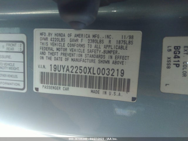 Acura CL 1999 19UYA2250XL003219 Image 10