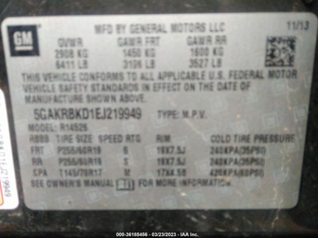 5GAKRBKD1EJ219949 Buick Enclave Leather