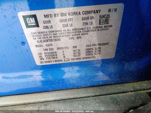 Buick Encore 2016 KL4CJASB7GB739390 Image 10