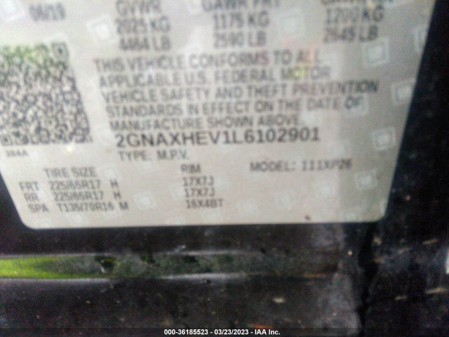 Chevrolet EQUINOX LS 2020 2GNAXHEV1L6102901 Image 9