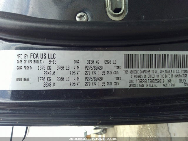 1C6RR6LT3HS550810 RAM 1500 Lone Star
