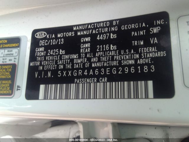 5XXGR4A63EG296183 KIA Optima Sx Turbo