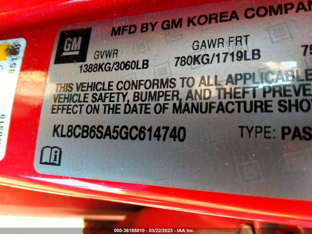 Chevrolet SPARK LS 2016 KL8CB6SA5GC614740 Image 10