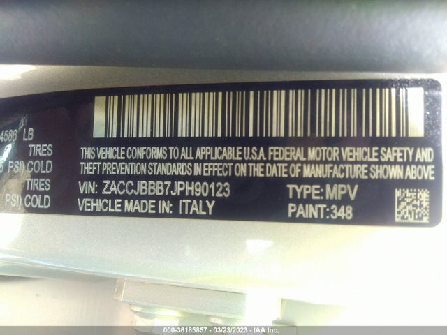 ZACCJBBB7JPH90123 Jeep Renegade Latitude