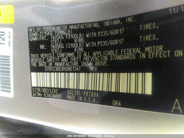 Toyota Sienna Xle Auto Access 2017 5TDYZ3DCXHS801347 Image 9