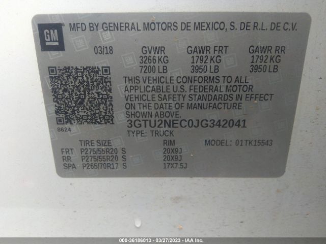 3GTU2NEC0JG342041 GMC Sierra 1500 Slt