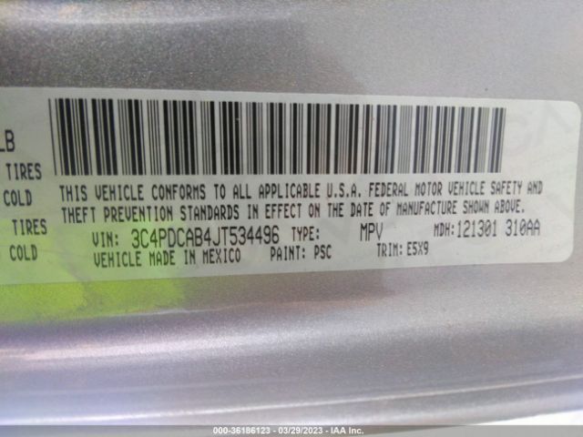 3C4PDCAB4JT534496 Dodge JOURNEY SE