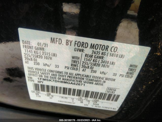 1FMSK7DH8MGA62671 Ford EXPLORER XLT