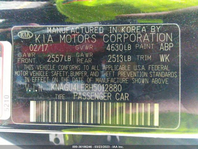 KNAGU4LE8H5012880 KIA Optima Hybrid Ex