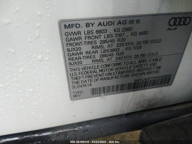 WA1LAAF72HD020544 Audi Q7 Premium Plus