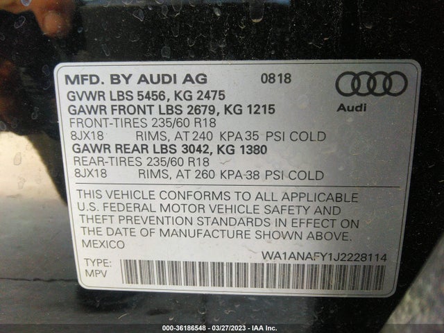 WA1ANAFY1J2228114 Audi Q5 Premium/tech Premium