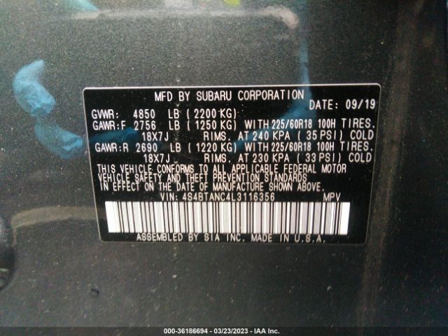 4S4BTANC4L3116356 Subaru Outback Limited
