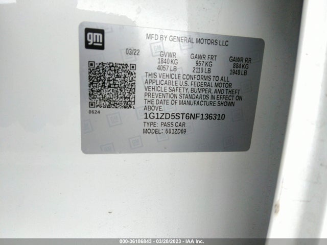 Chevrolet MALIBU LT 2022 1G1ZD5ST6NF136310 Image 10