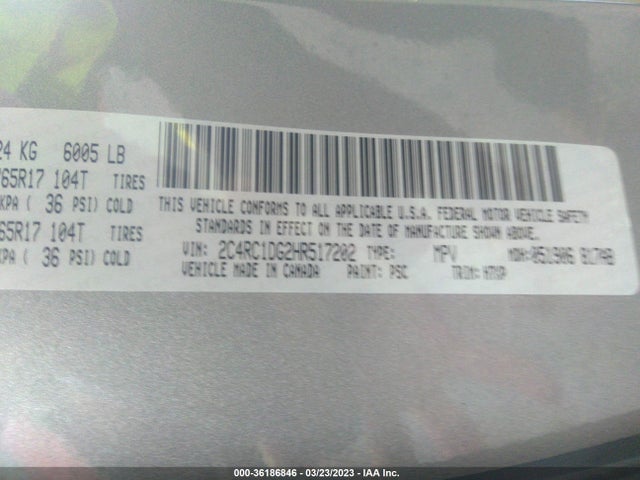2C4RC1DG2HR517202 Chrysler Pacifica Touring