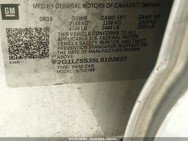 Chevrolet IMPALA LT 2020 2G11Z5S35L9102637 Image 9