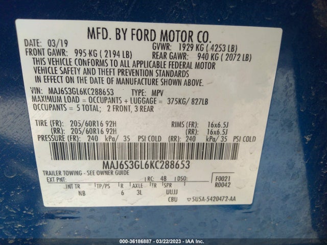 Ford Ecosport Se 2019 MAJ6S3GL6KC288653 Image 9