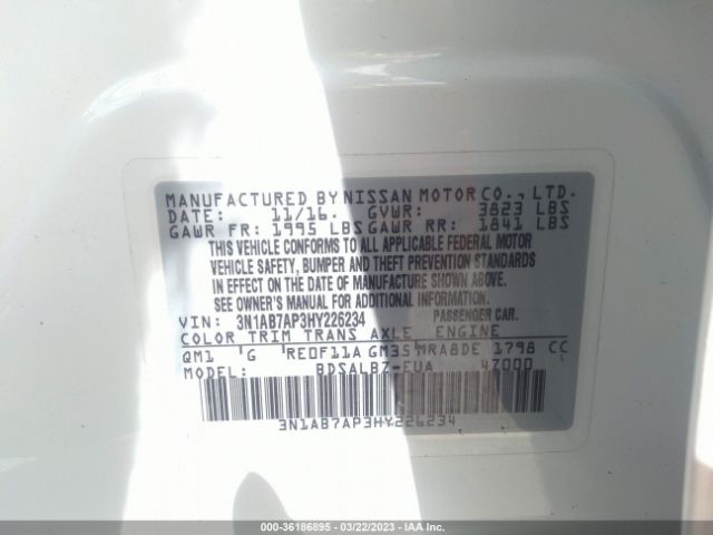 3N1AB7AP3HY226234 Nissan SENTRA S