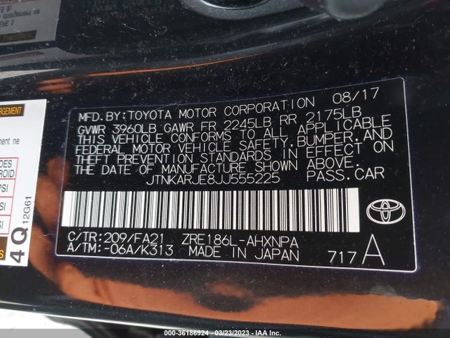 Toyota COROLLA IM 2018 JTNKARJE8JJ555225 Image 11