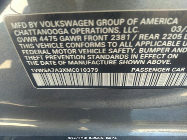 2021 Volkswagen Passat, VIN: 1VWSA7A3XMC010379