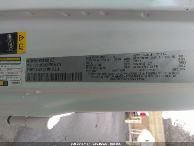 1C4HJXEN2LW334979 Jeep Wrangler Unlimited Sahara Altitude