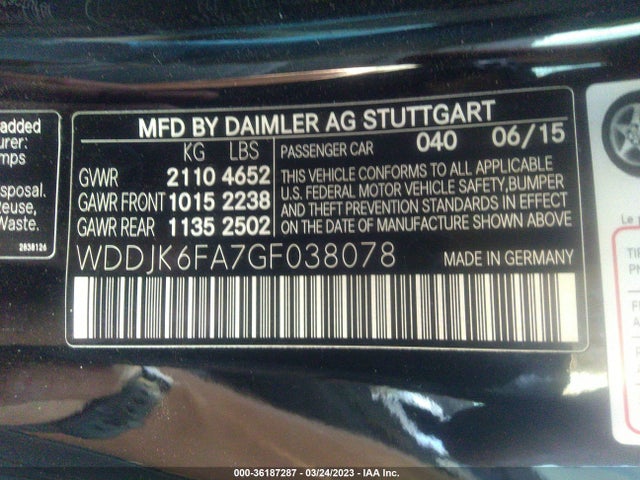 2016 Mercedes-Benz SL-Class, VIN: WDDJK6FA7GF038078