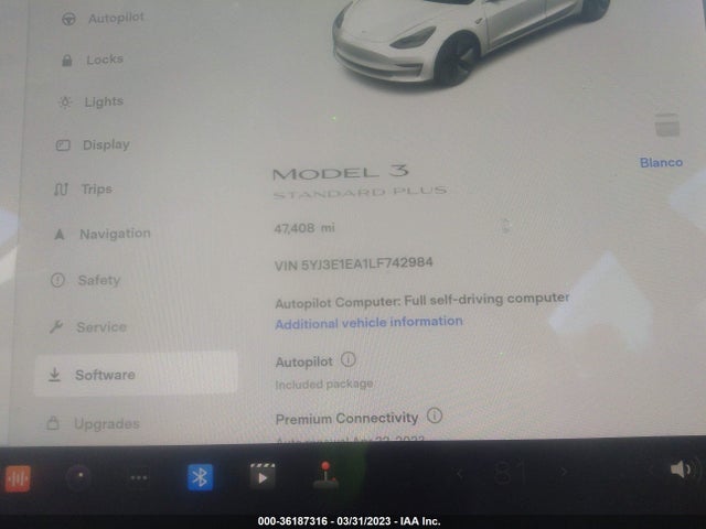 Tesla Model 3 Standard Range 2020 5YJ3E1EA1LF742984 Image 7