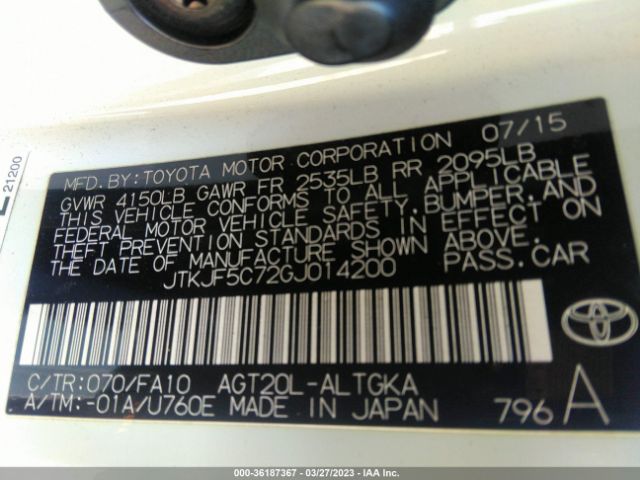 JTKJF5C72GJ014200 Scion TC