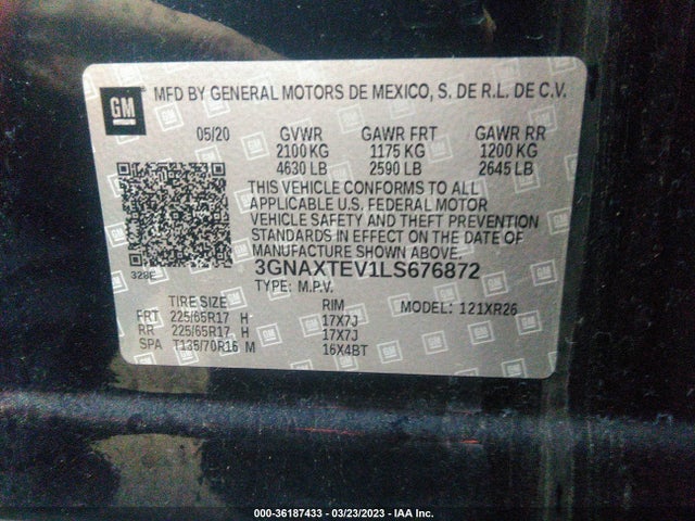 Chevrolet EQUINOX LT 2020 3GNAXTEV1LS676872 Image 9