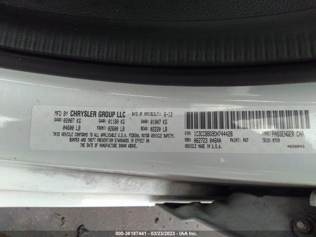 2013 CHRYSLER 200 TOURING VIN: 1C3CCBBG9DN744428