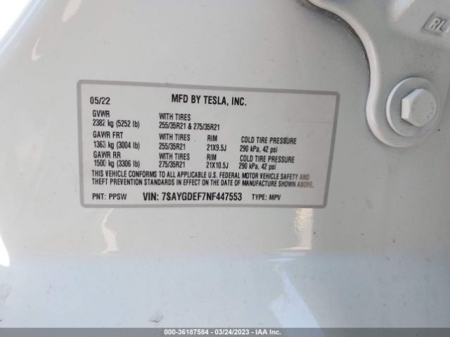 7SAYGDEF7NF447553 Tesla Model Y Performance