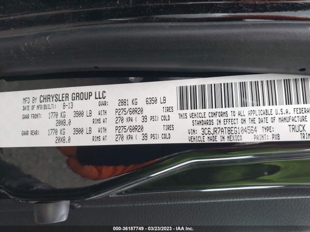 RAM 1500 Express 2014 3C6JR7AT8EG104564 Image 10