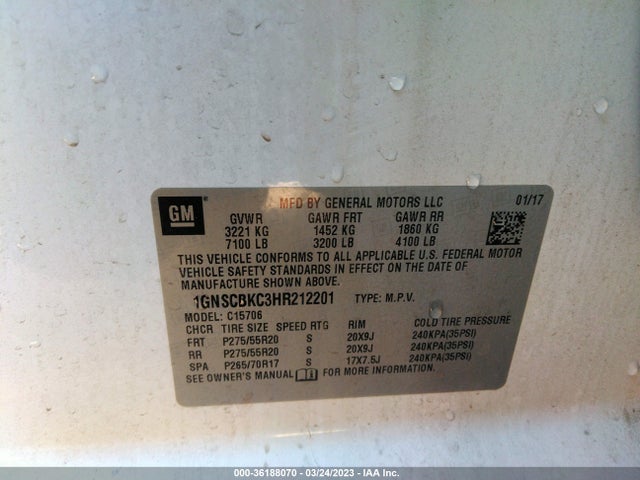 Chevrolet Tahoe Lt 2017 1GNSCBKC3HR212201 Image 9