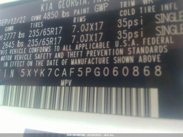 5XYK7CAF5PG060868 KIA Sportage X-pro