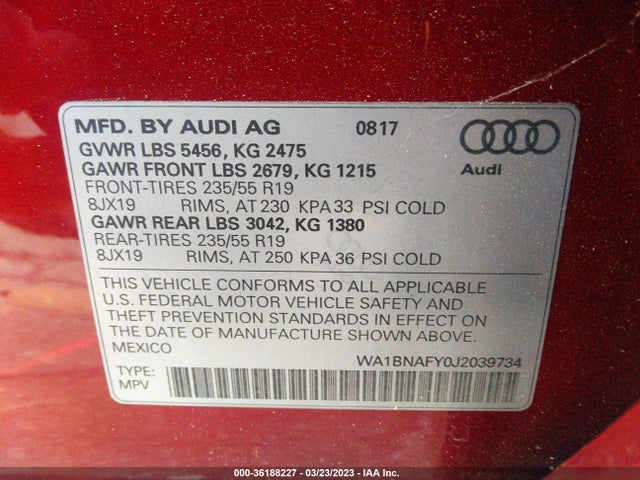 WA1BNAFY0J2039734 Audi Q5 Premium Plus