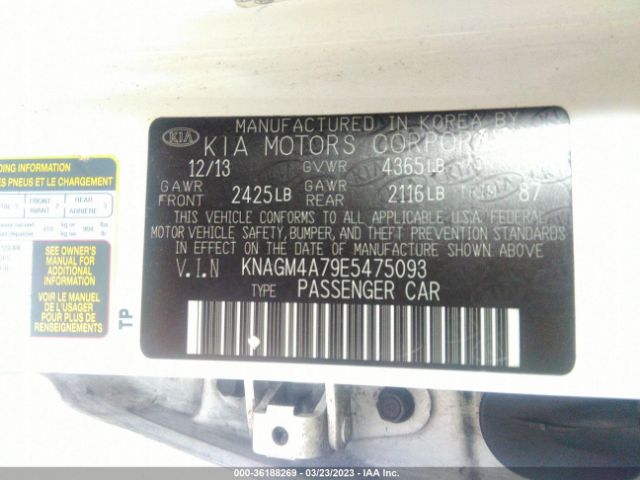 KNAGM4A79E5475093 KIA Optima Lx