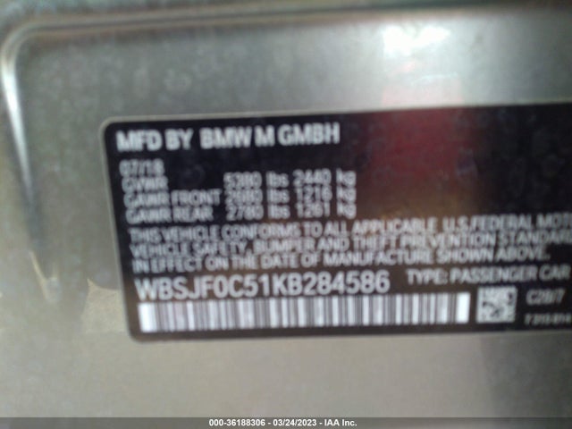 BMW M5 2019 WBSJF0C51KB284586 Image 9