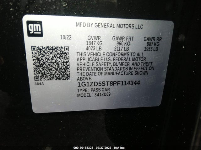 Chevrolet MALIBU LT 2023 1G1ZD5ST8PF114344 Image 9