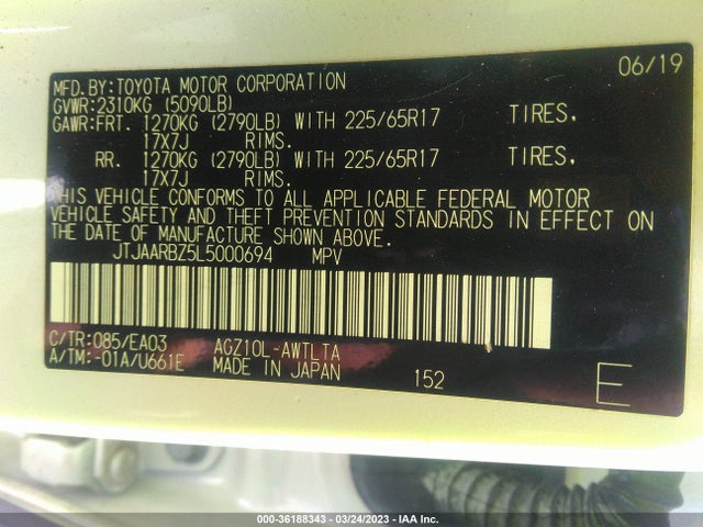 JTJAARBZ5L5000694 Lexus Nx Nx 300