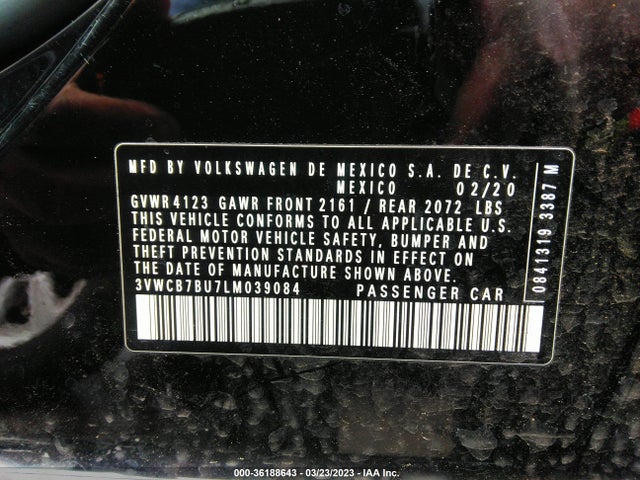 3VWCB7BU7LM039084 Volkswagen Jetta S/se/r-line