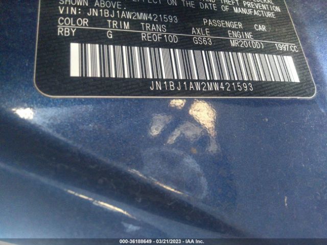 JN1BJ1AW2MW421593 Nissan Rogue Sport S