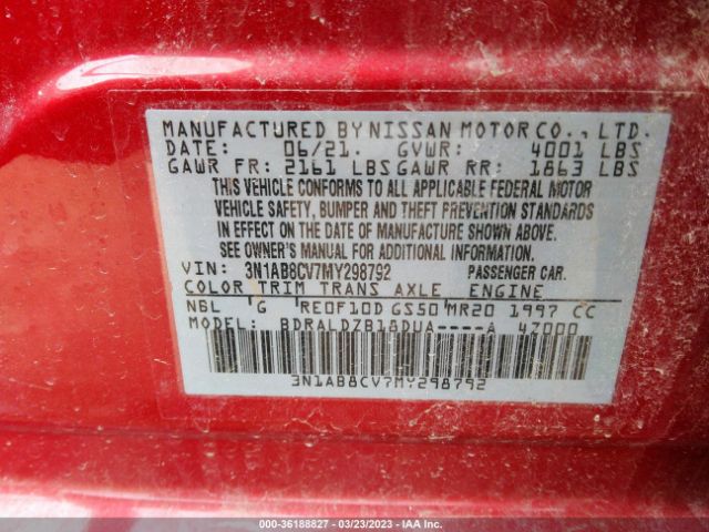 3N1AB8CV7MY298792 Nissan SENTRA SV