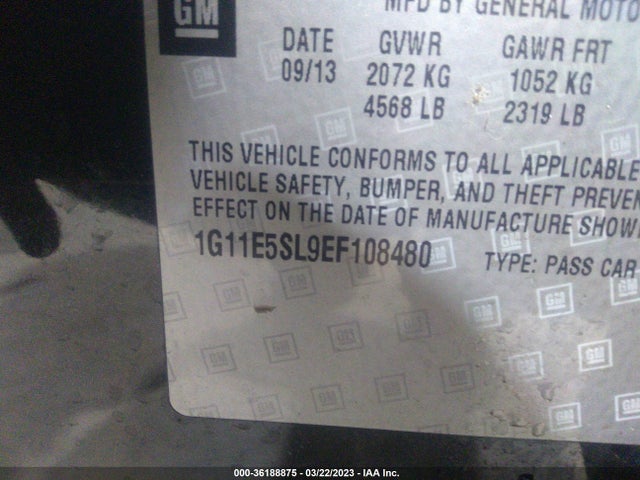 Chevrolet MALIBU LT 2014 1G11E5SL9EF108480 Image 9