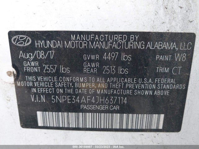 Hyundai SONATA SEL 2018 5NPE34AF4JH637114 Image 11