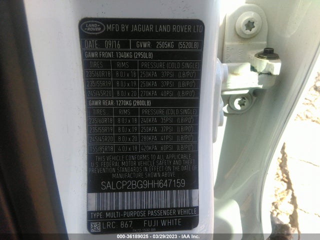 2017 Land Rover Discovery, VIN: SALCP2BG9HH647159