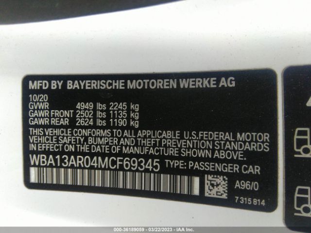 WBA13AR04MCF69345 BMW 4 Series M440i Xdrive