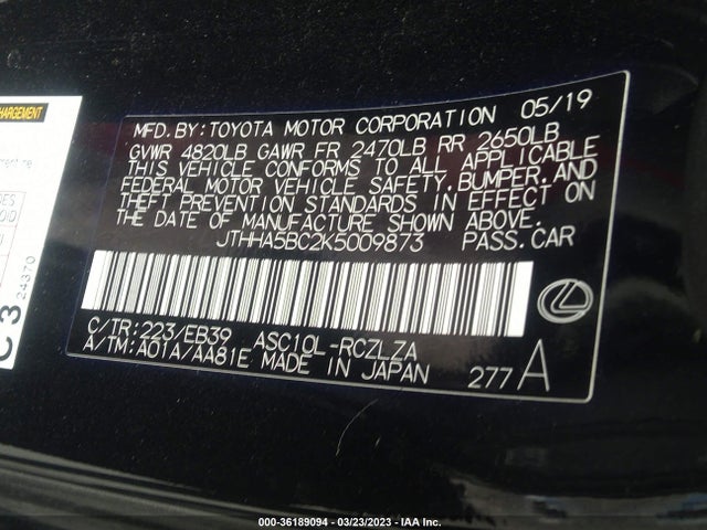 Lexus Rc Rc 300 2019 JTHHA5BC2K5009873 Image 10
