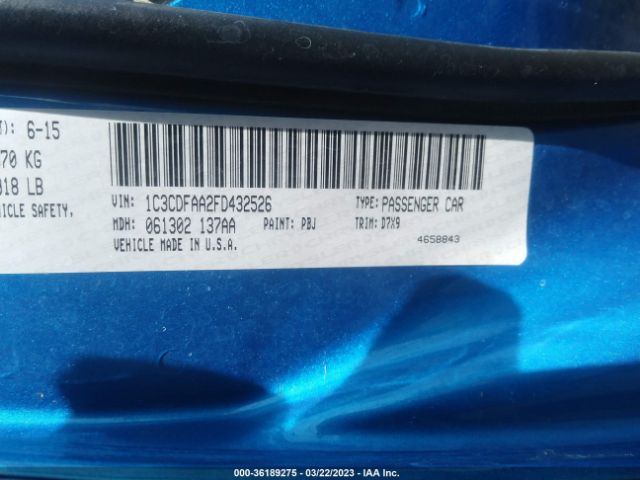 1C3CDFAA2FD432526 Dodge DART SE